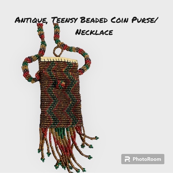 Vintage, Handmade, Glass Seed-Bead Amulet Pouch - Picture 5 of 6